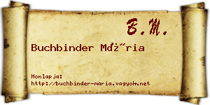 Buchbinder Mária névjegykártya